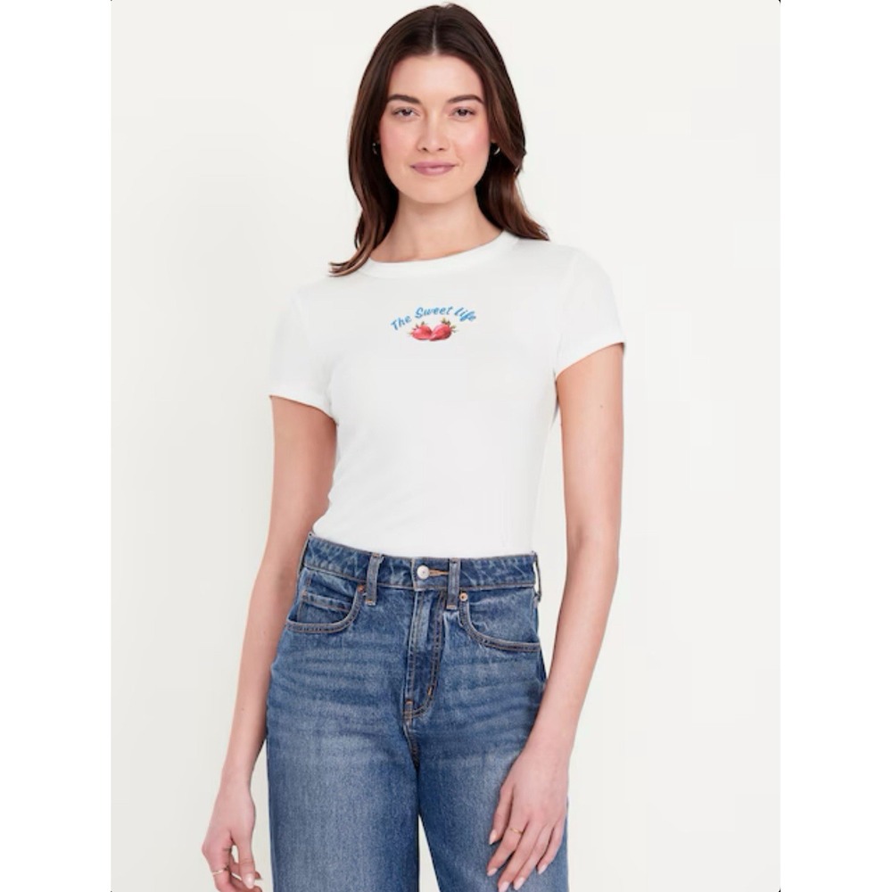 Old Navy Women's White Short Sleeve T-shirt XXS